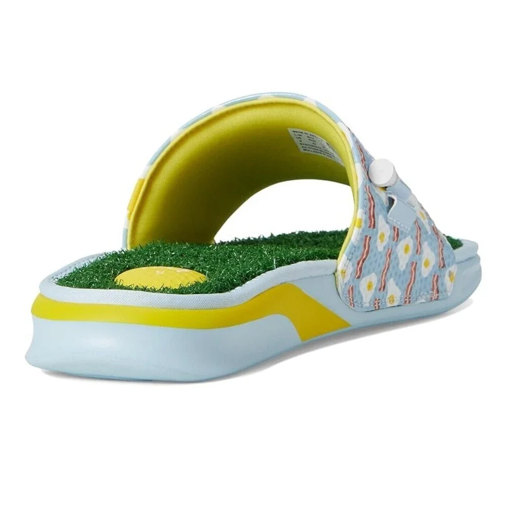 Reef Mulligan Sandals Men's US 8 Blue Leather Round Toe Slip-On Slide VER727